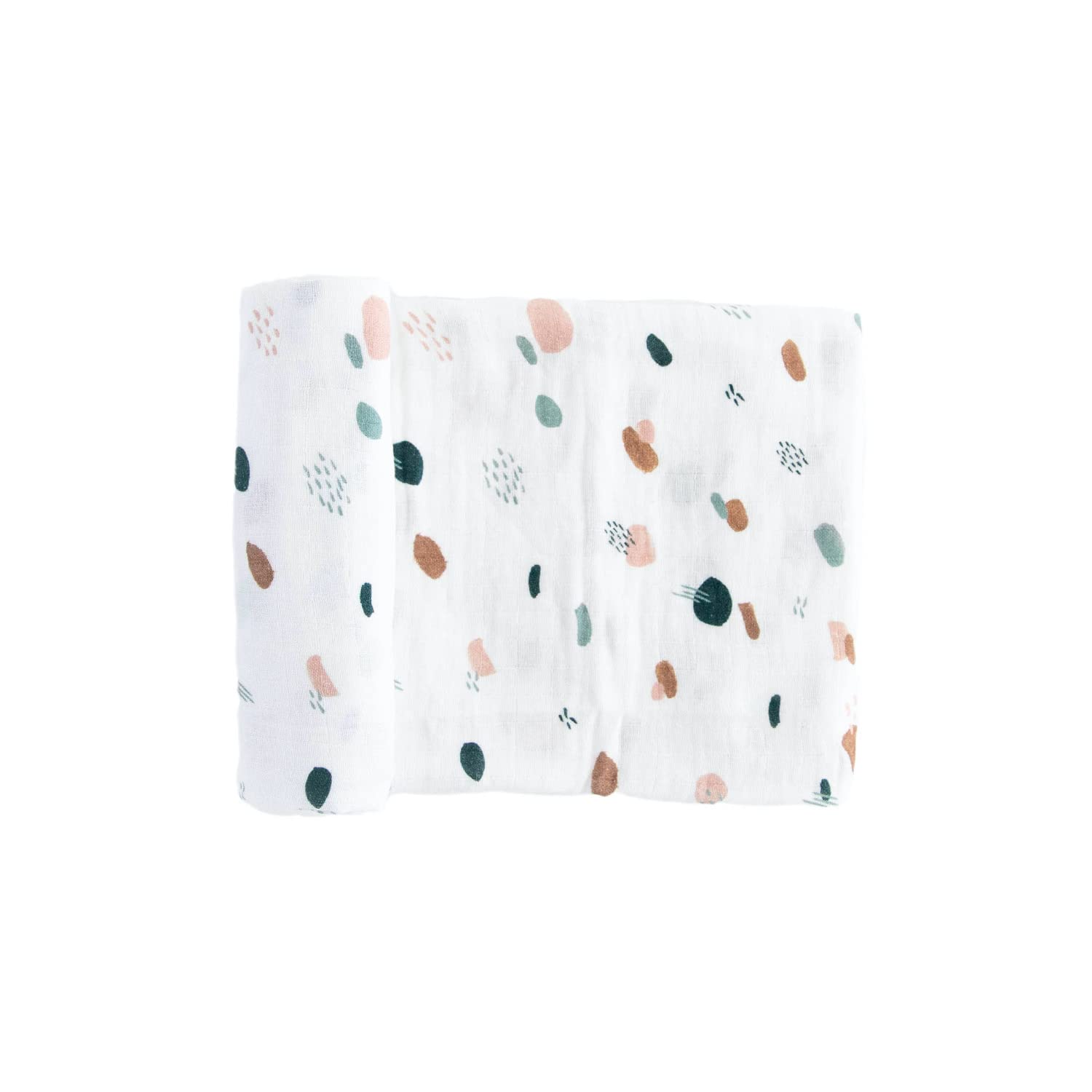 Red Rovr dots-dashes swaddle spread highlighting breathable muslin for daily cuddles.