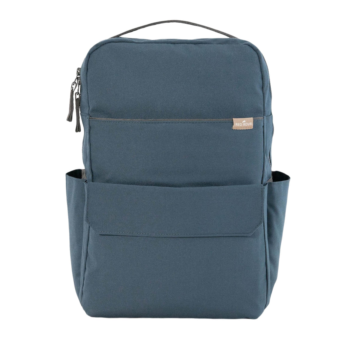 Red Rovr Roo backpack front view showing organized pockets for quick access.