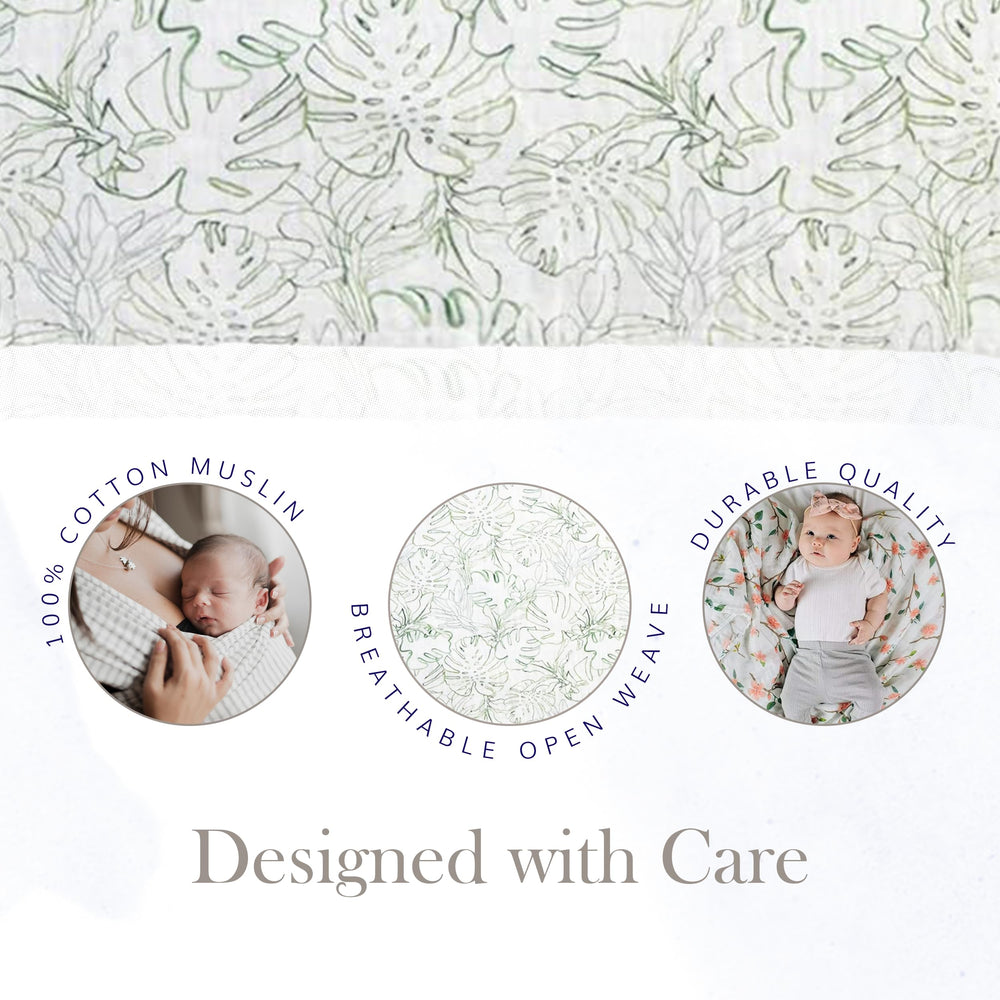 Red Rovr swaddle hand-drawn designs show unique artwork for nursery decor.