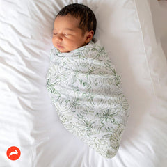Red Rovr swaddle organic cotton closeup highlights ultra-soft, skin-friendly fabric.