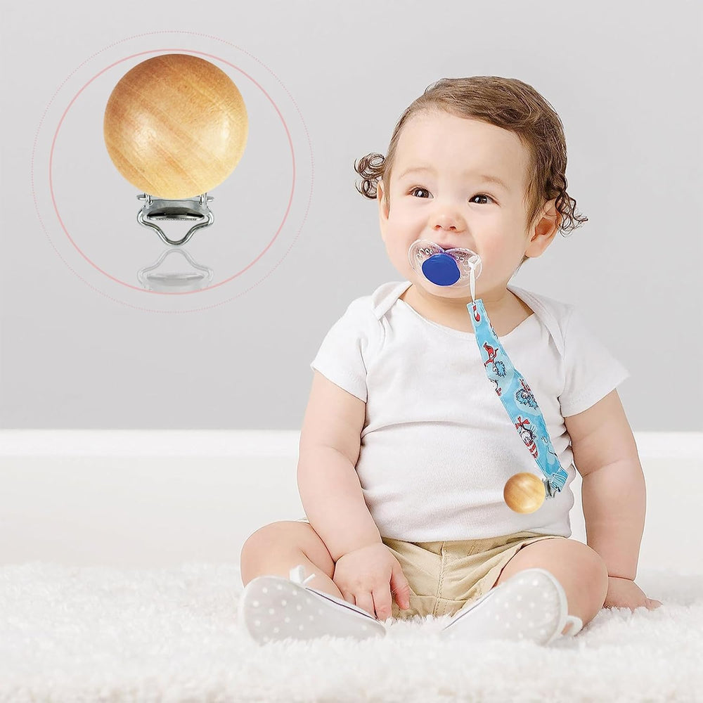 REDANHA gift-ready wood pacifier clips set ideal for baby showers