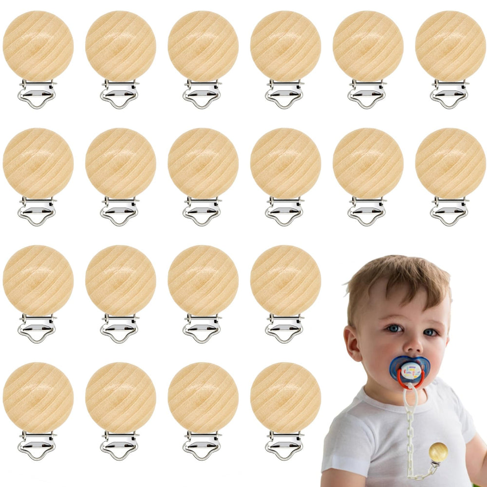 REDANHA wood pacifier clips pack 20pcs for DIY accessories and baby use