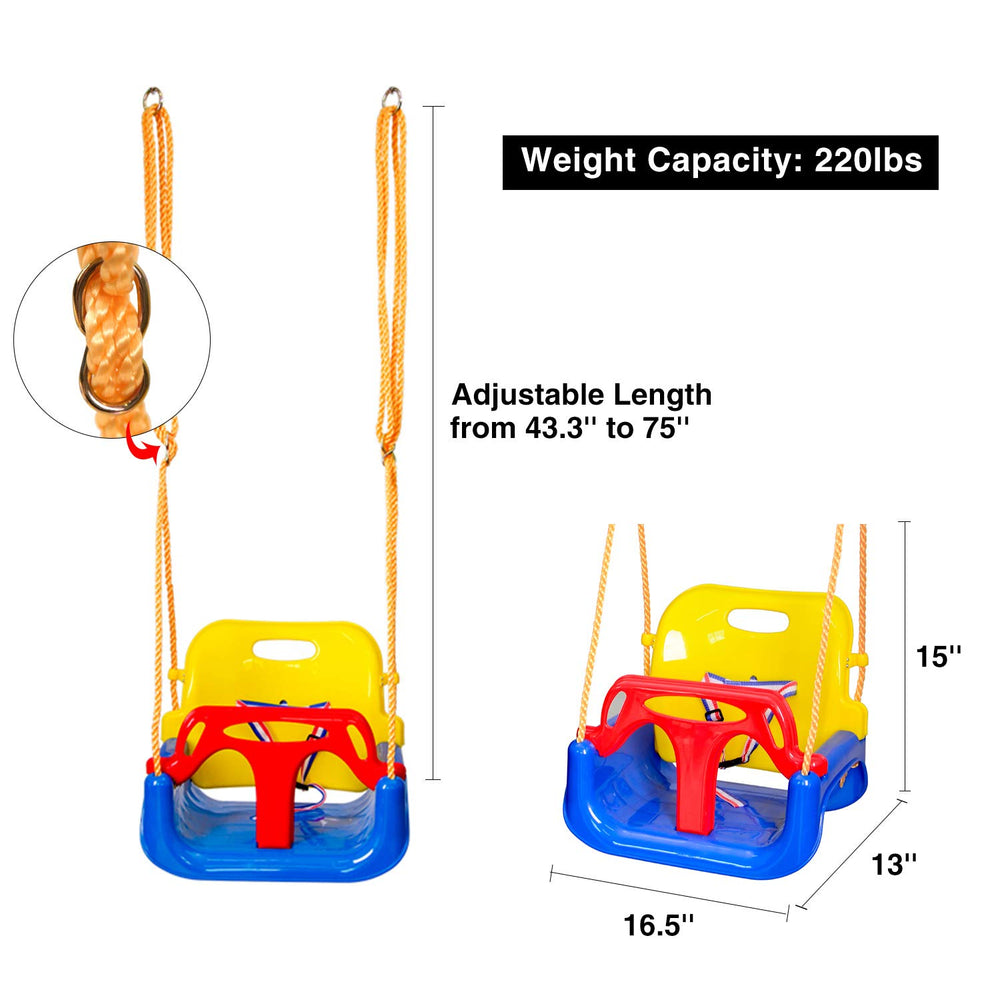 RedSwing durable polypropylene seat and nylon components withstand outdoor use.