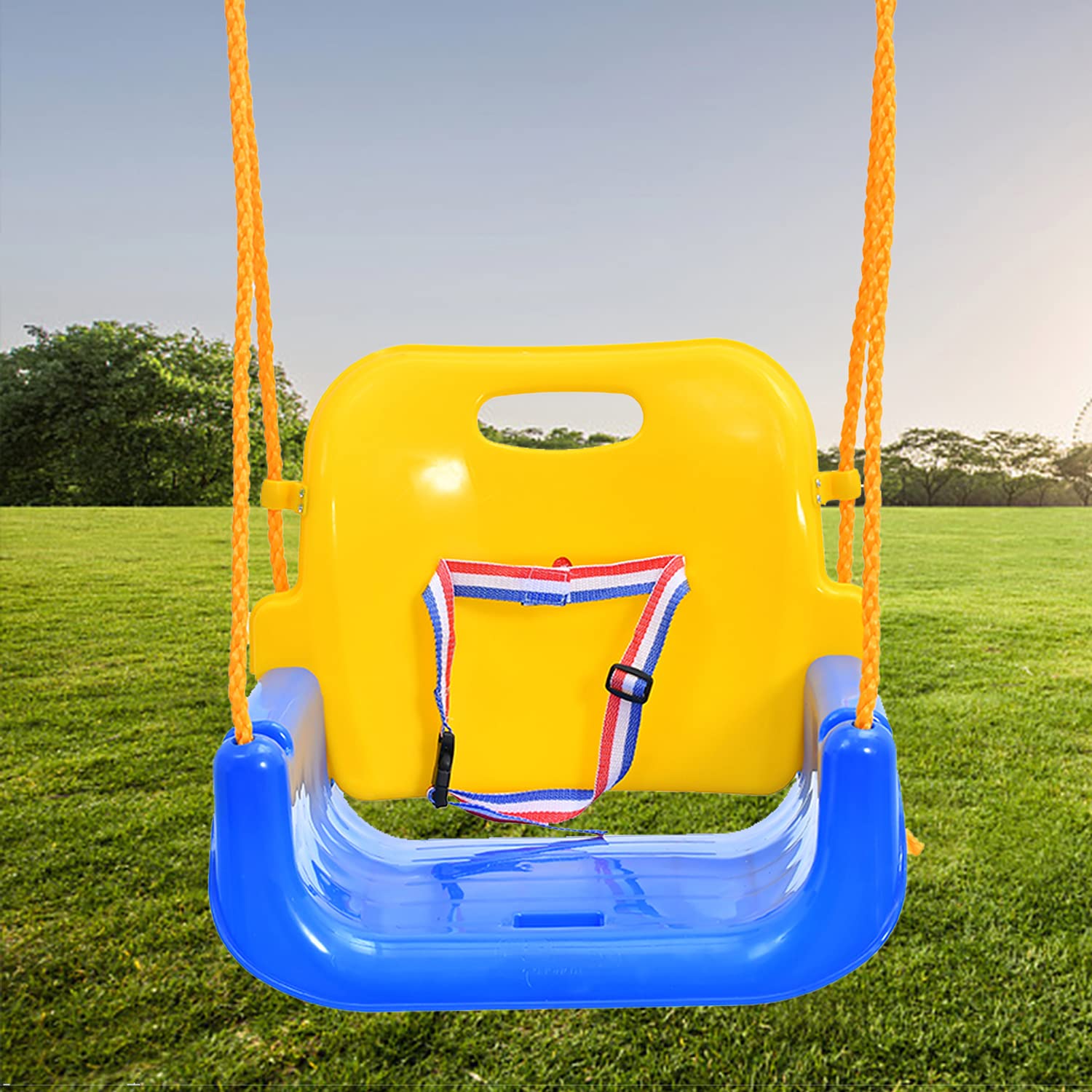 RedSwing easy installation kit includes tree straps for quick outdoor setup.