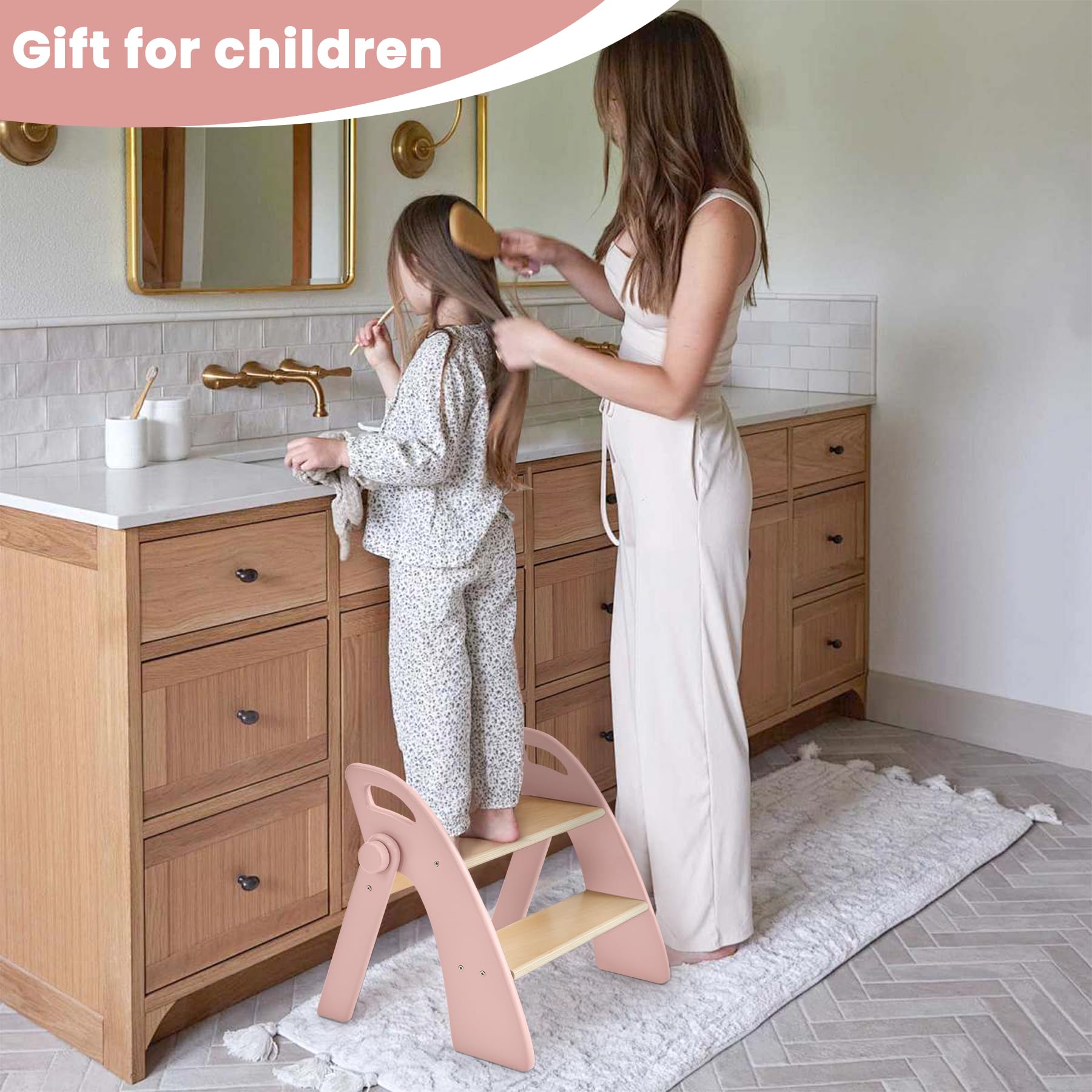 Reeple foldable step stool stores compactly when not in use.