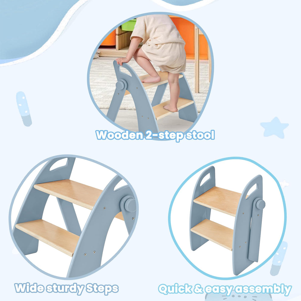 Reeple step stool with child using for hand washing practice