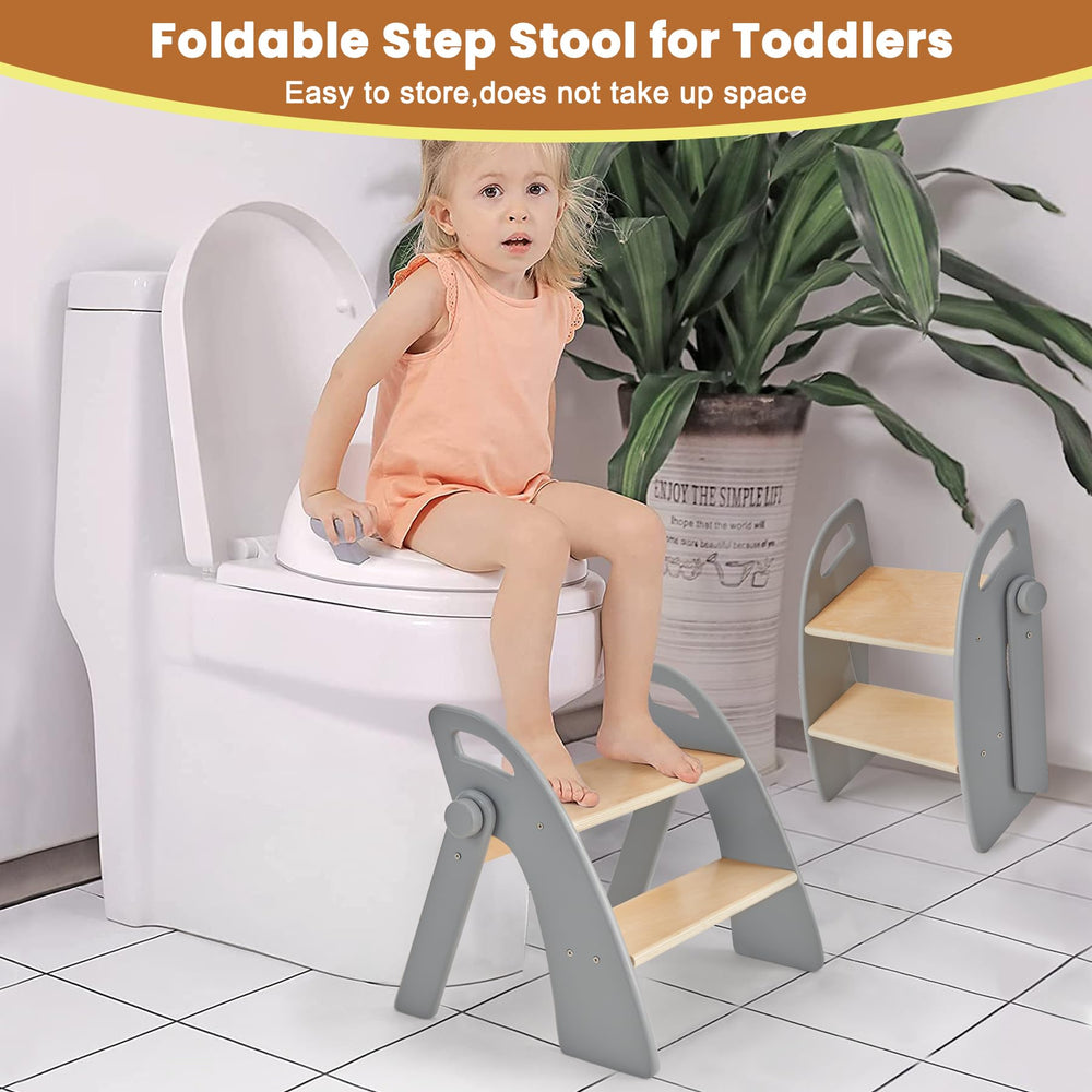 Reeple step stool handles and side arms aid safe stepping