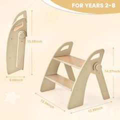 Reeple wooden step stool top view with non-slip surface