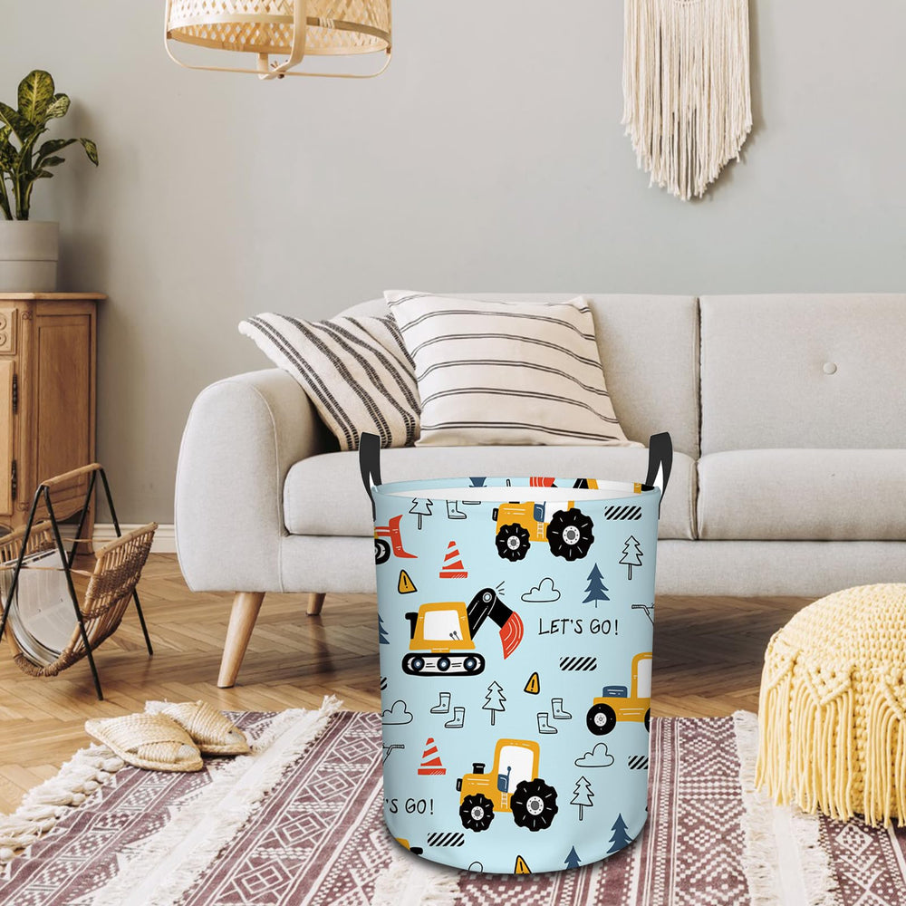 REETOOK construction-theme bucket keeps kids toys neatly organized.