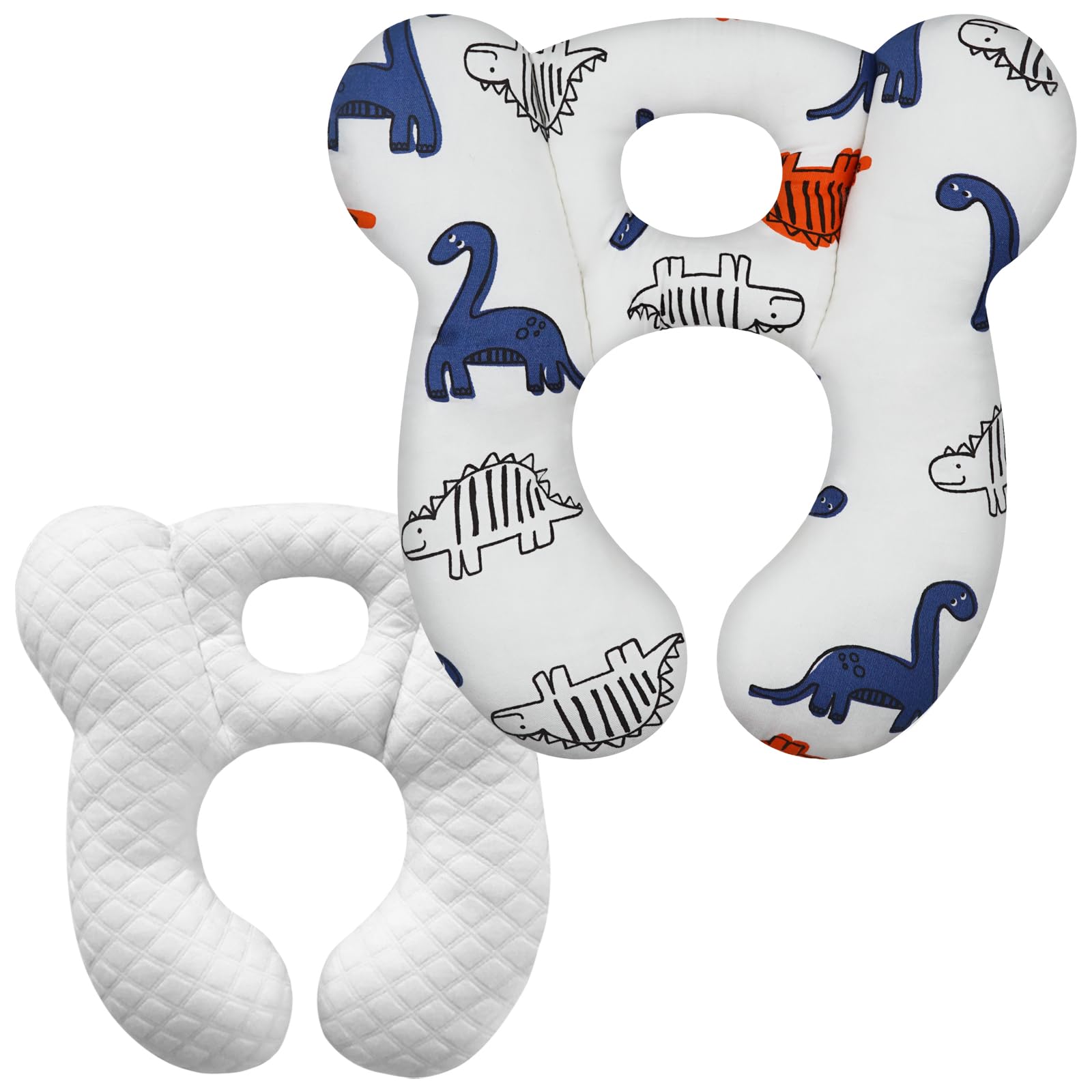 Reflyaway Style L baby travel pillow offers cozy neck support during car rides.