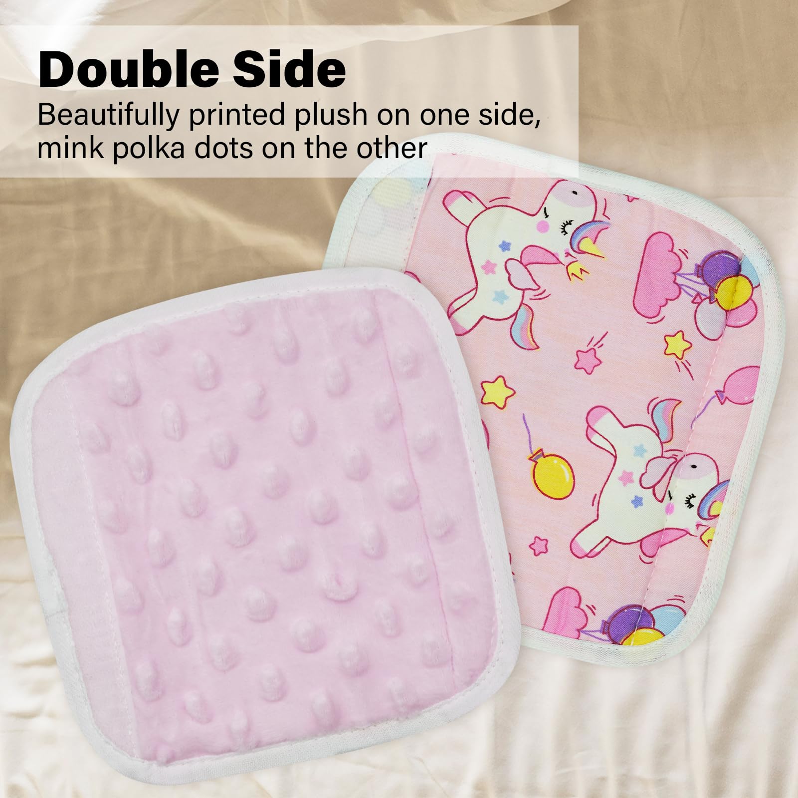 REFLYAWAY belt pad close-up shows plush flannelette cushioning.