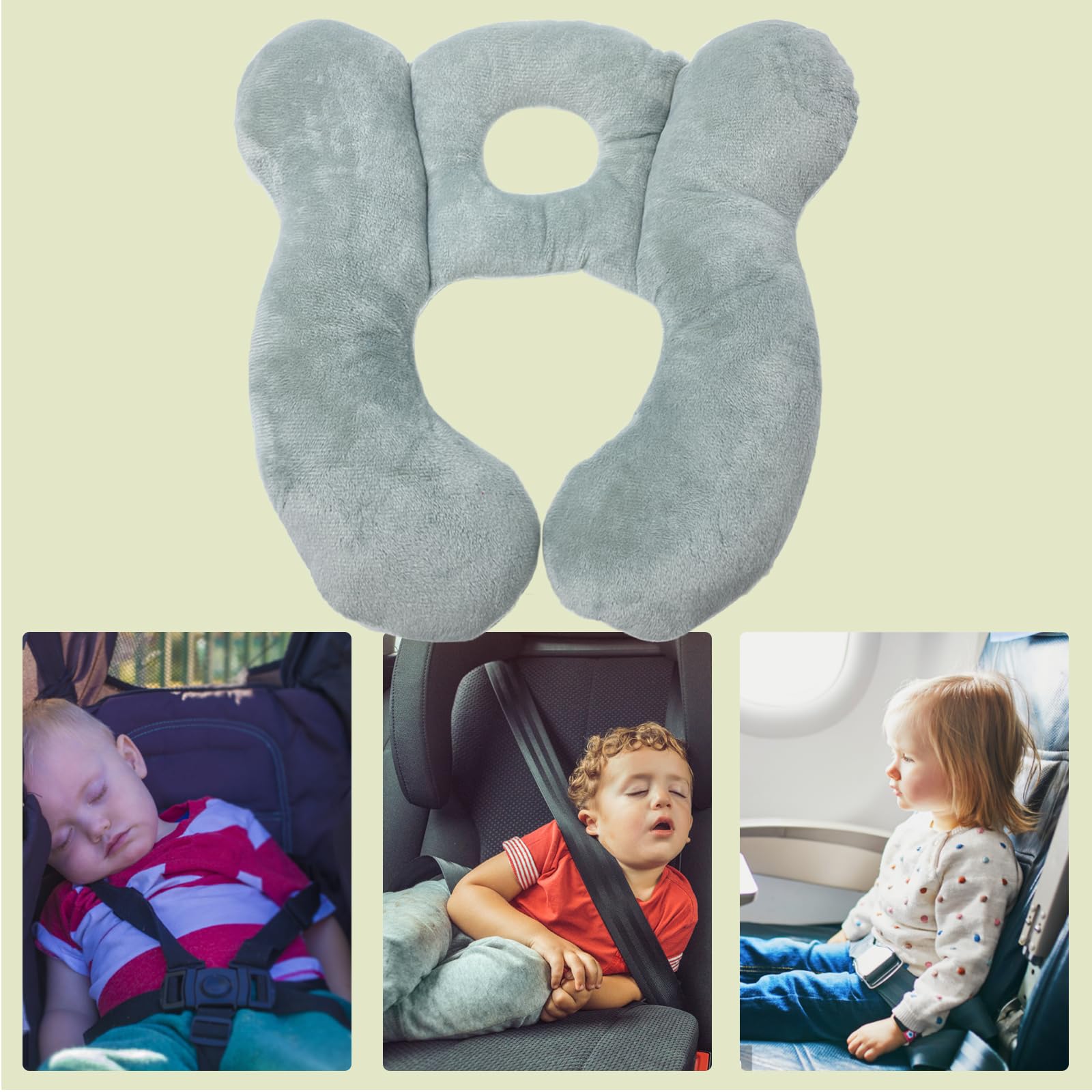 REFLYAWAY lightweight travel pillow ideal for car seats, strollers, and planes.