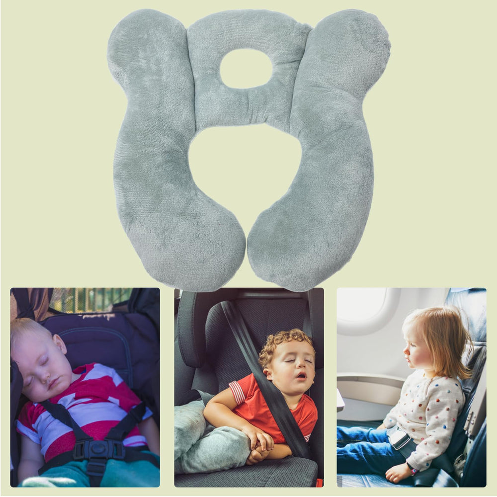 REFLYAWAY lightweight travel pillow ideal for car seats, strollers, and planes.