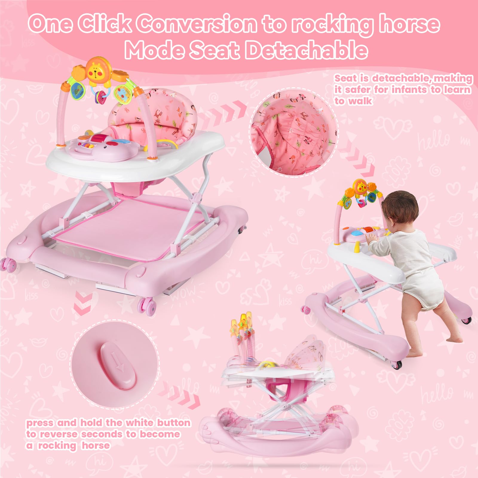RefoereBabe walker features musical toys to engage baby's senses