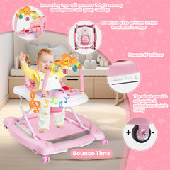 RefoereBabe 5-in-1 walker side view shows sturdy triangular chassis