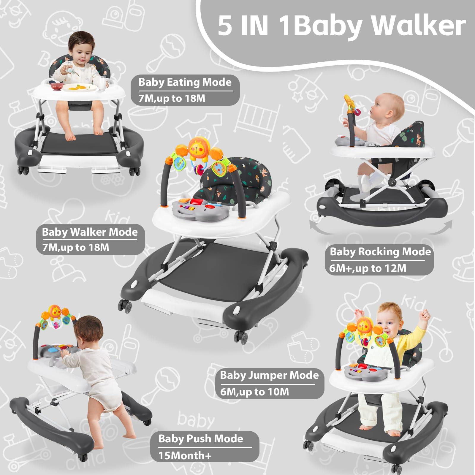 RefoereBabe baby walker in walk mode helps with first steps