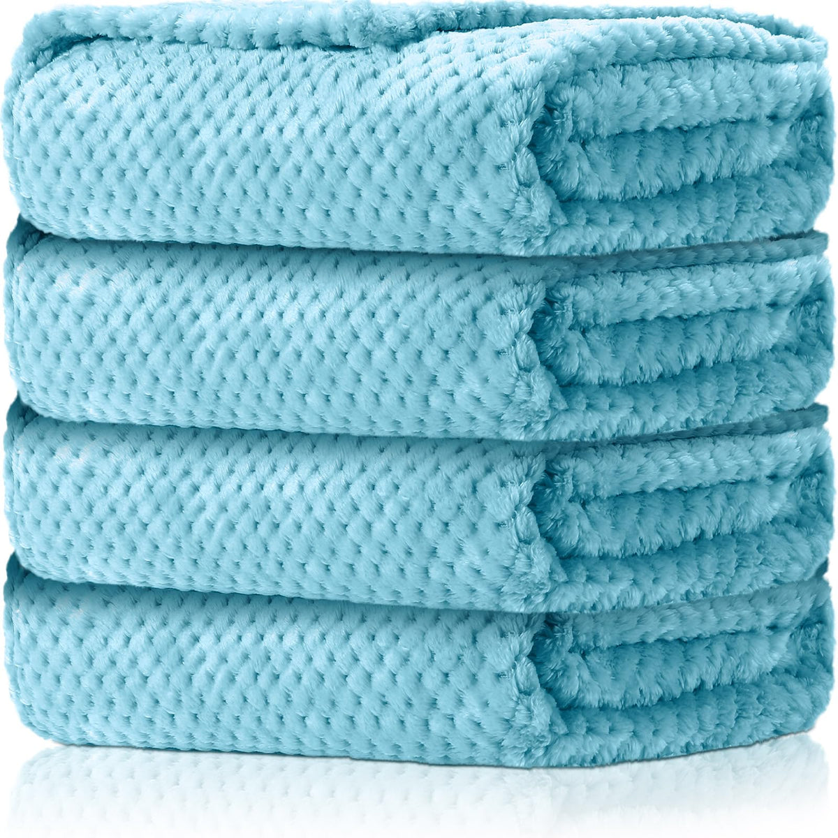 Reginary 4-pack light-blue 30x40 blanket for cozy baby snuggles