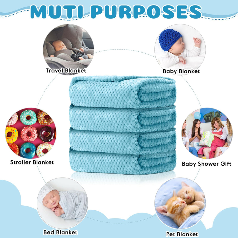 Reginary blanket as car-seat cover in light blue