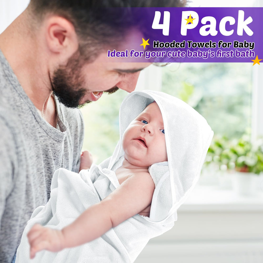 Reginary 4-pack gift-ready towel set ideal for baby showers.