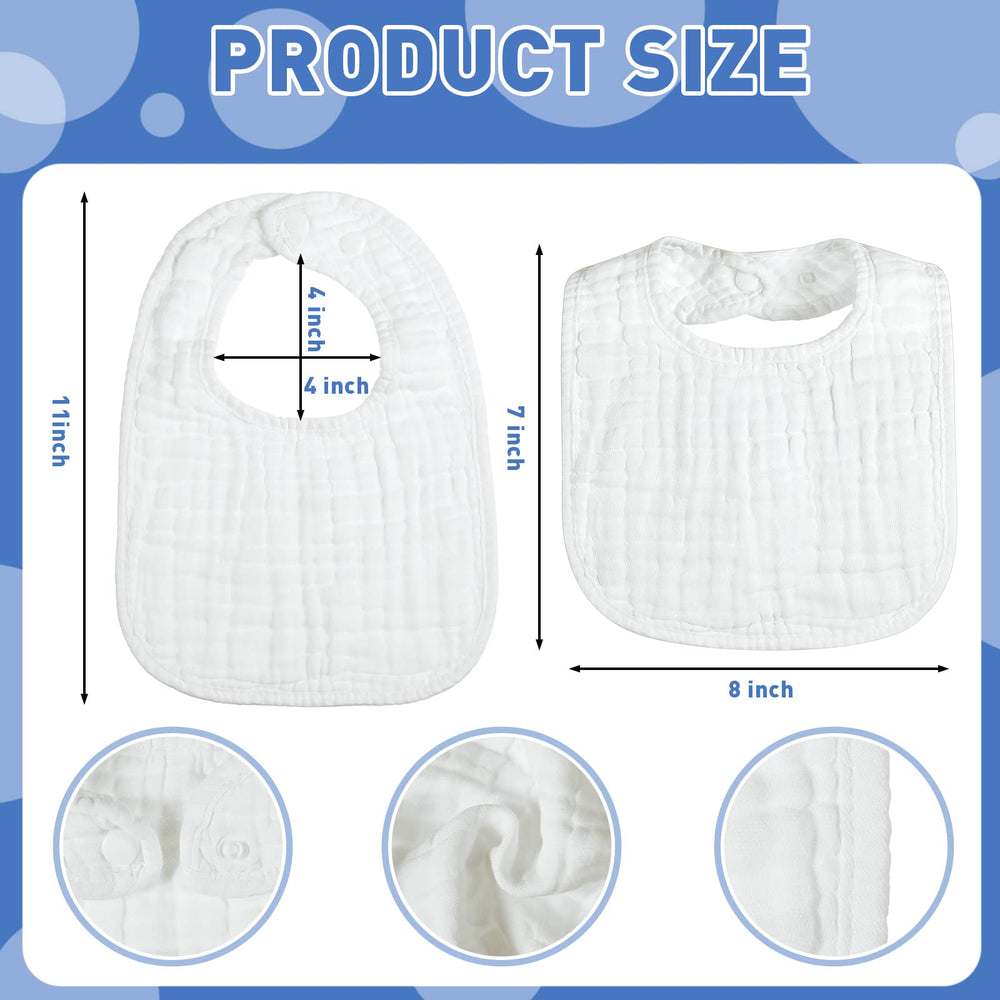 Reginary bibs with adjustable snaps fit newborn to toddler comfortably during feeding.