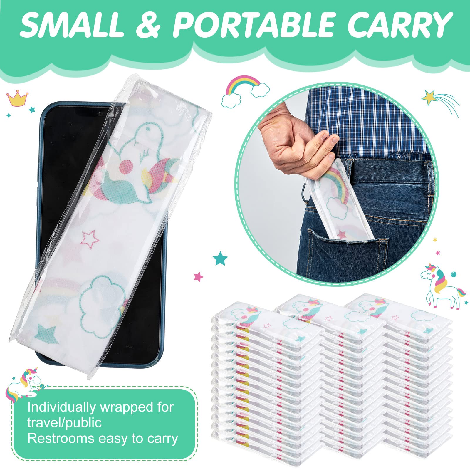 Reginary portable travel pack keeps 50 unicorn covers organized for trips.