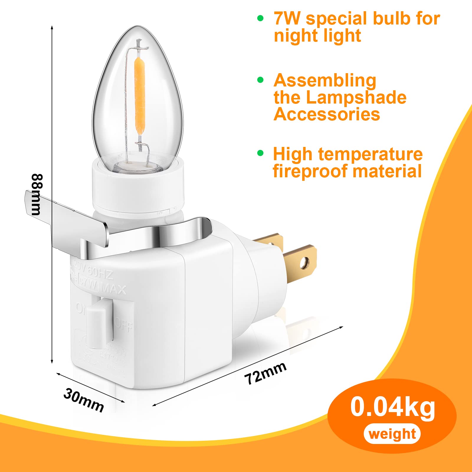 Reginary white rotating night light base ready for plug-in setup