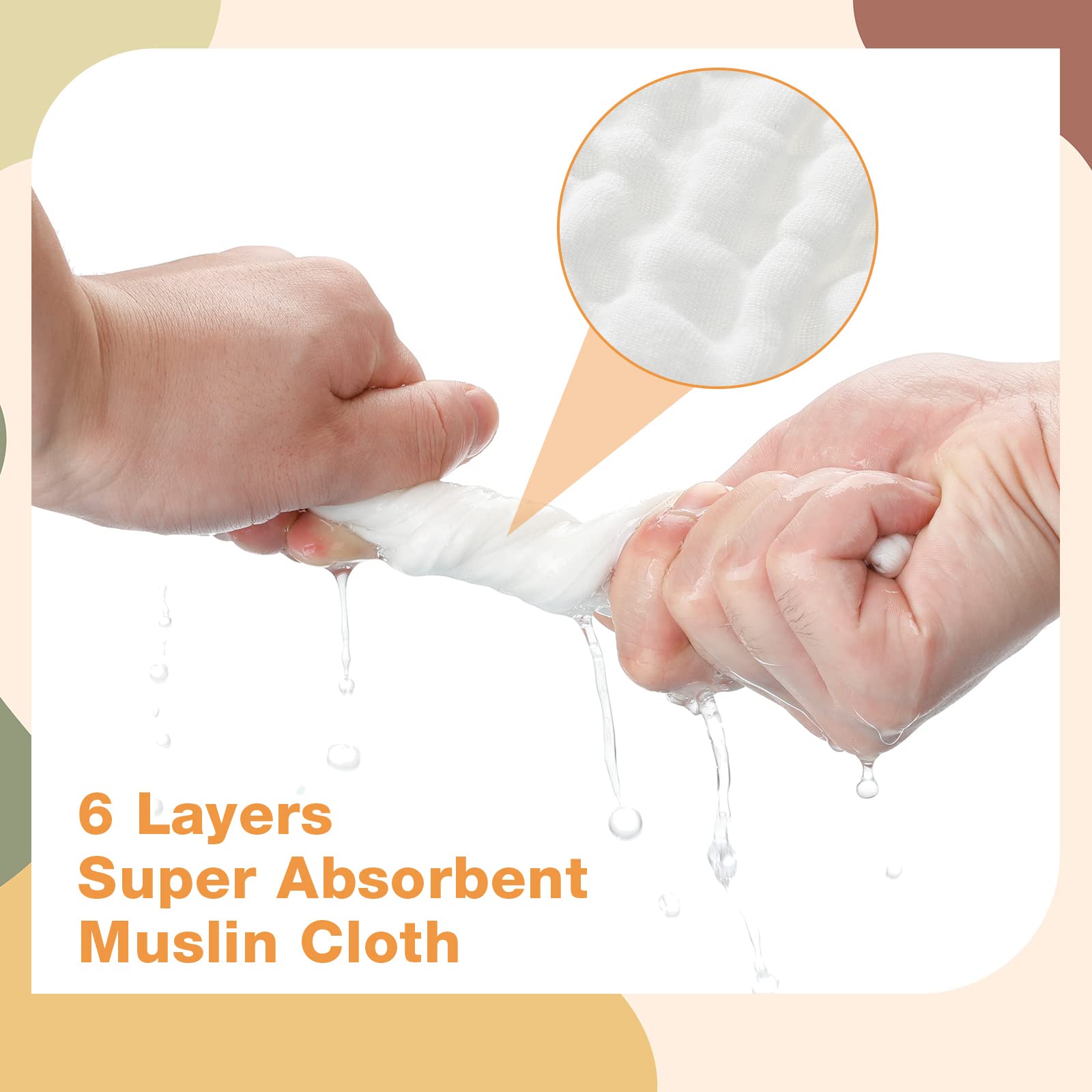 Reginary six-layer cotton bibs deliver soft touch and quick liquid absorption for teething days.