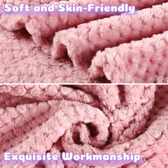 Reginary waffle coral fleece blanket in pink for cozy car-seat snuggles.
