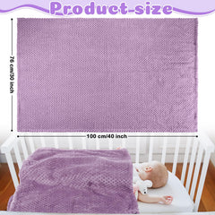 Reginary waffle coral fleece blanket in purple for snuggling baby on chilly days.