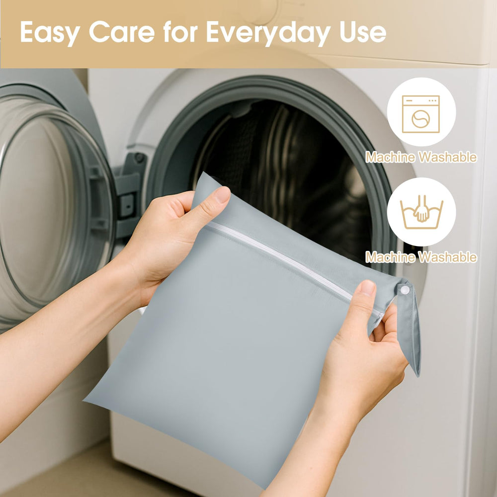 Reginary wet bags with snap handles for easy hanging and organization