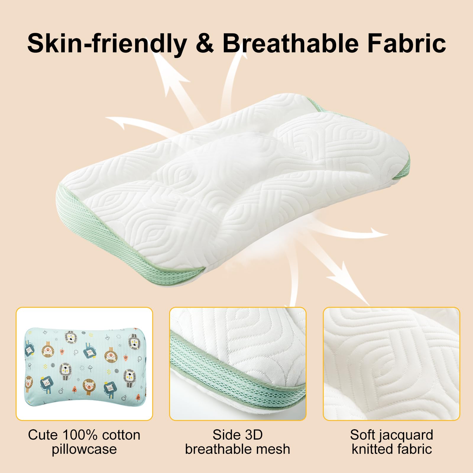 Reidio toddler pillow removable pillowcase with zipper for easy washing.