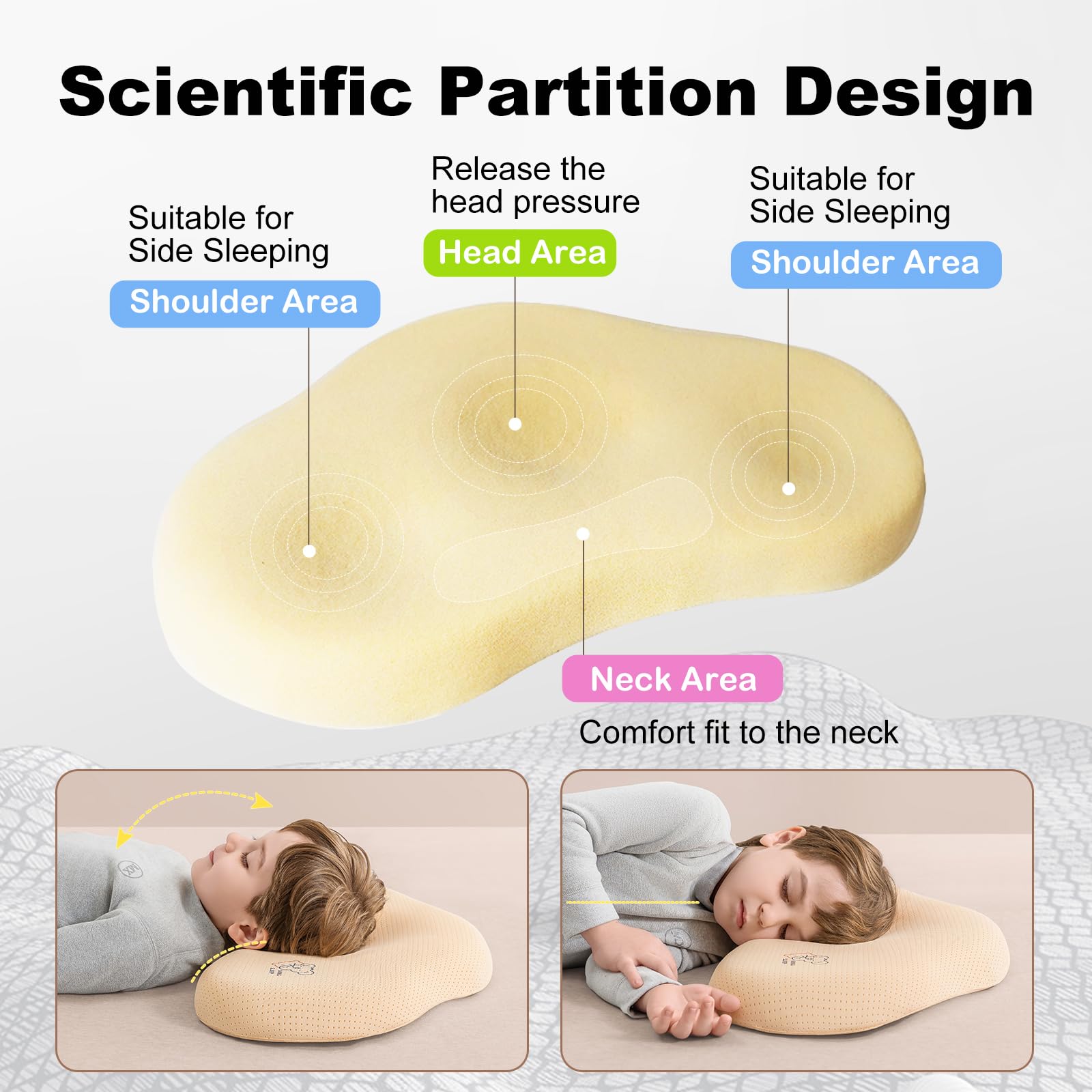 Reidio pillow features removable-pillowcase for easy cleaning and skin-friendly use.