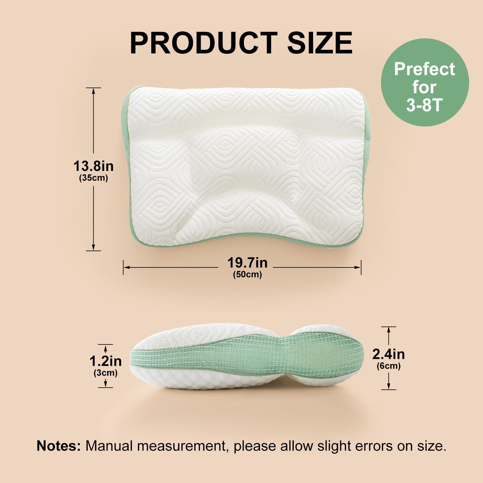 Reidio toddler pillow two lofts adapt to different sleep positions.