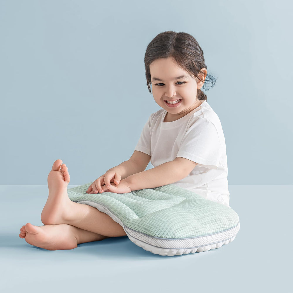 Reidio Toddler Pillow blue-green color adds kid-friendly style to bedtime.