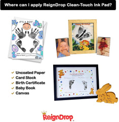 ReignDrop baby footprint captured with the kit shows a clear mark without mess.