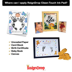 ReignDrop Inkpad Large baby handprint setup for safe, simple memory keeping
