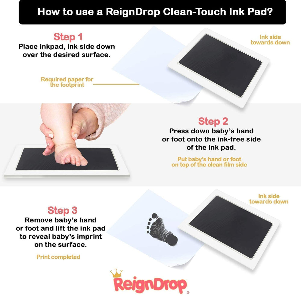 ReignDrop Inkpad Large clean-touch material ensures safe handling for babies