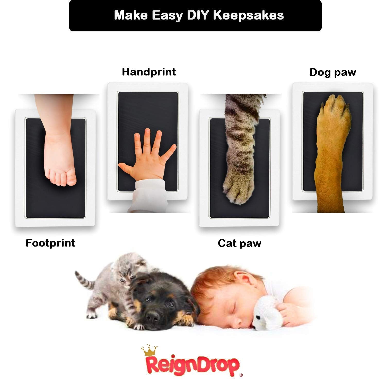 ReignDrop Inkpad Large pet paw print captures clear keepsakes with ease