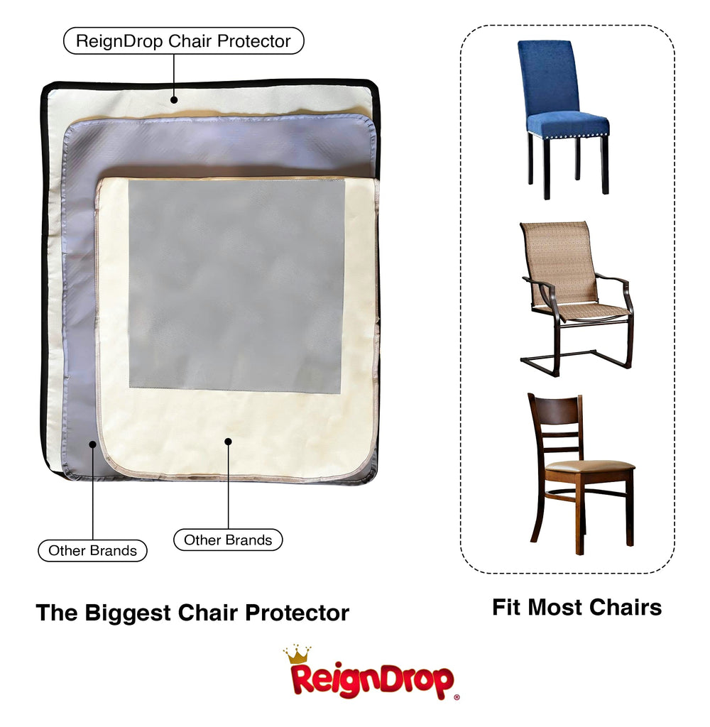 ReignDrop side flaps prevent movement and rubbing on chair surfaces