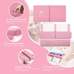 RelaxaTub pink kneeler in use showing anti-slip base for safety.