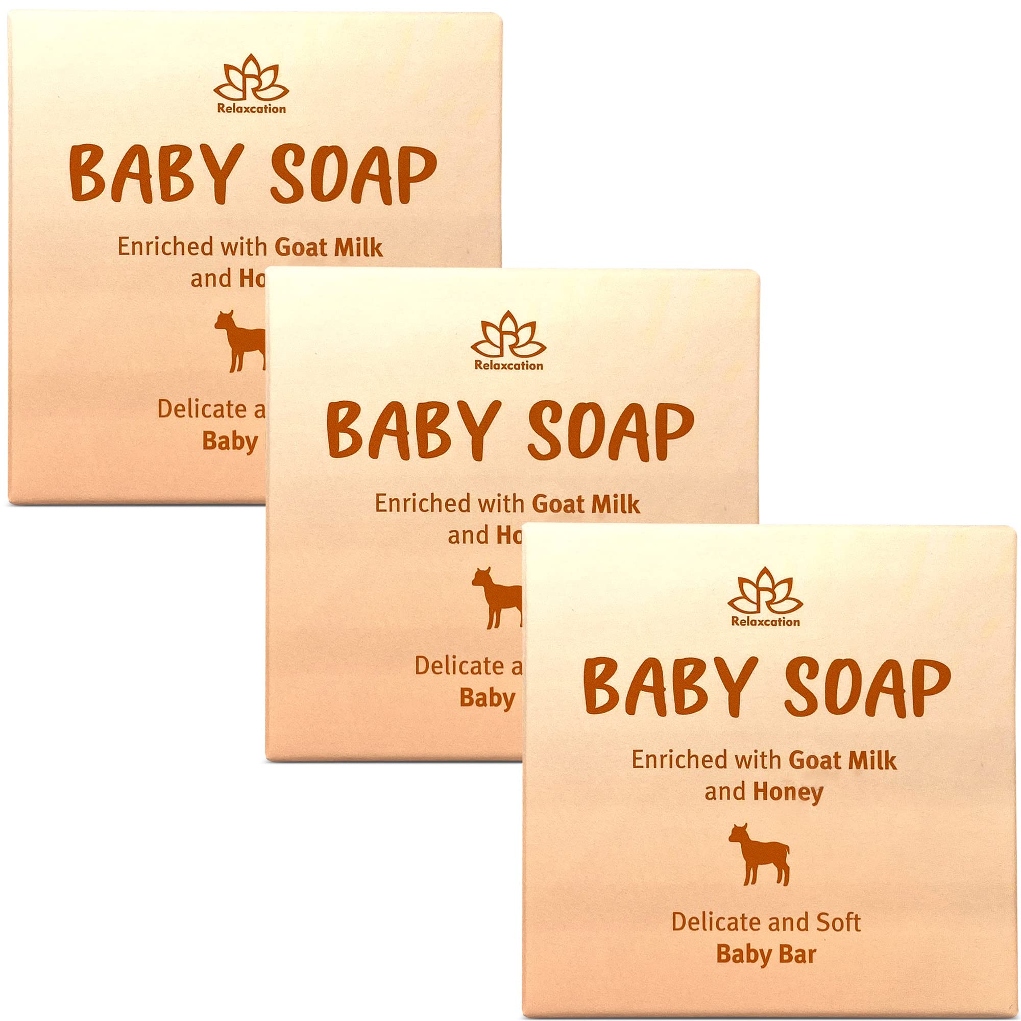 Relaxcation goat milk honey baby soap bar for kids and adults use.