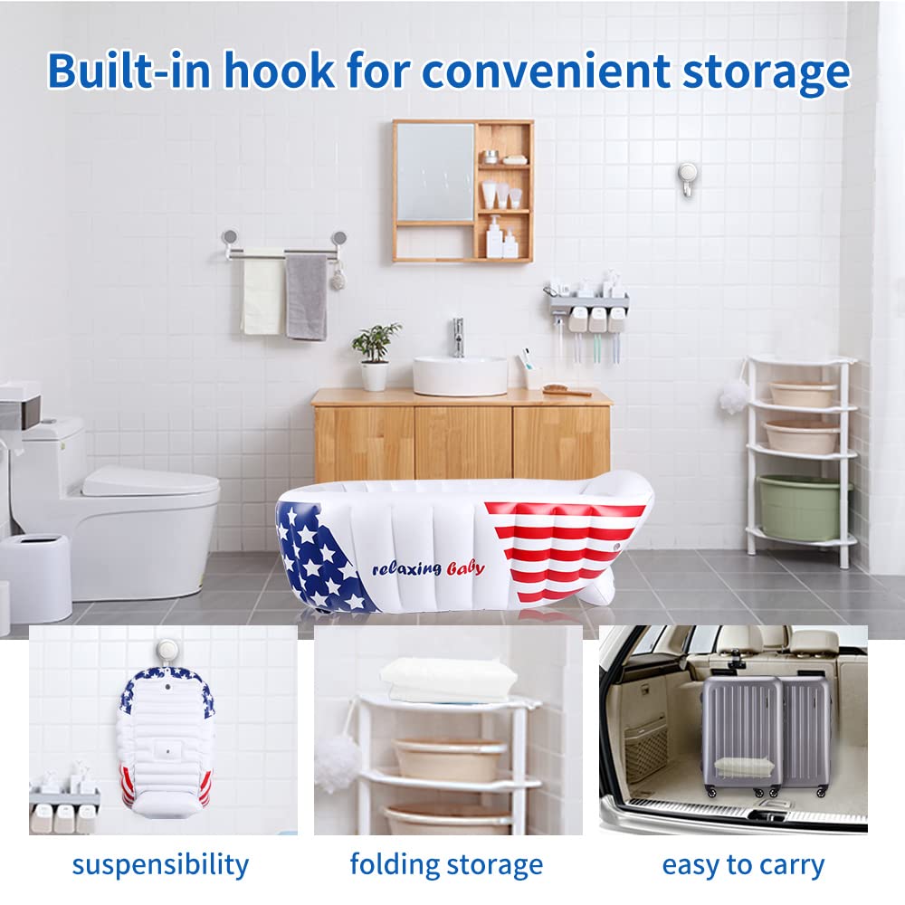 Relaxing Baby bathtub folds compactly for travel and storage