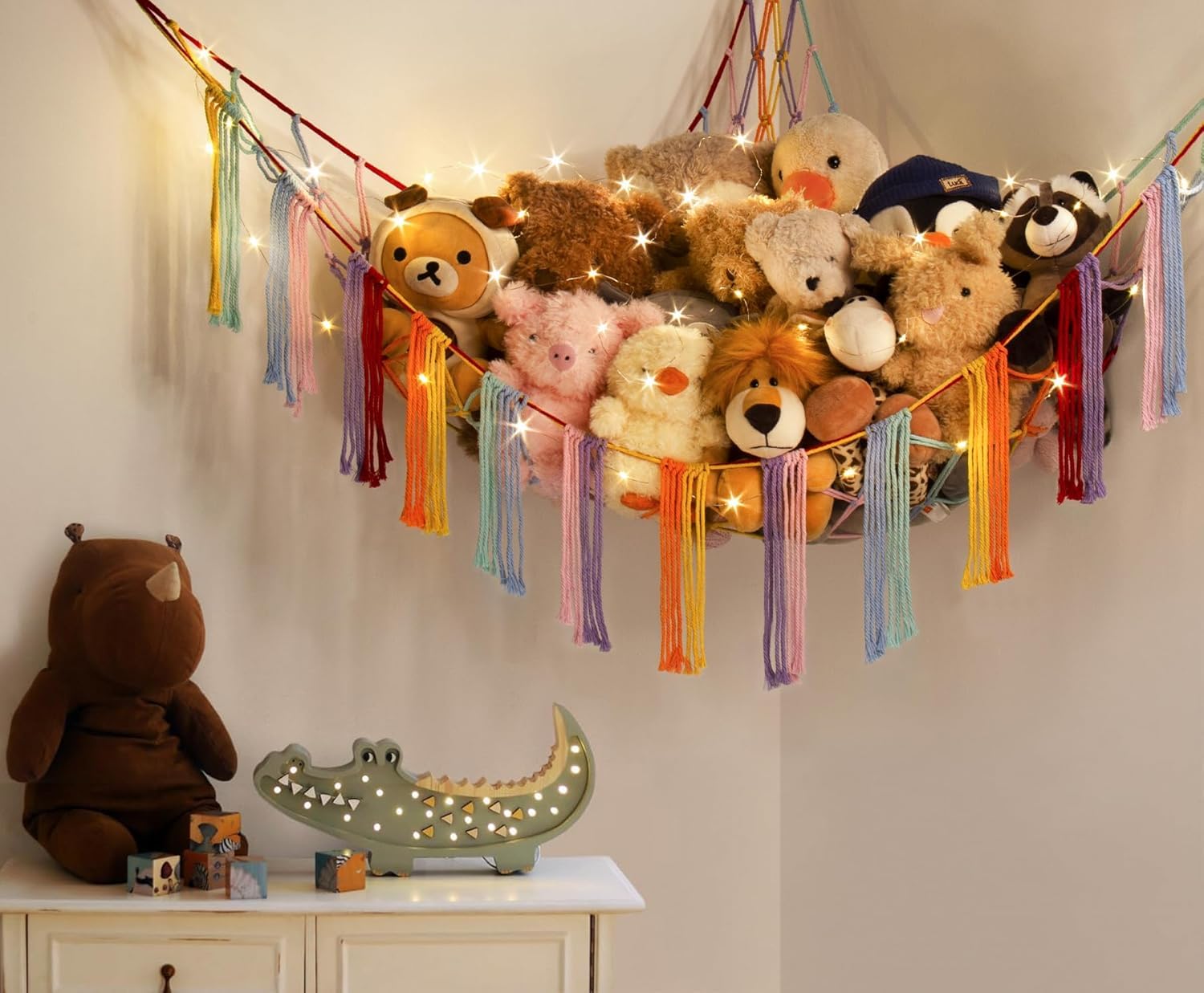RelaxScene soft cotton material feels plush and durable for daily plush toy storage.