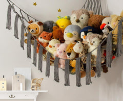 RelaxScene x-large toy hammock close-up shows premium cotton construction and durable holding capacity.