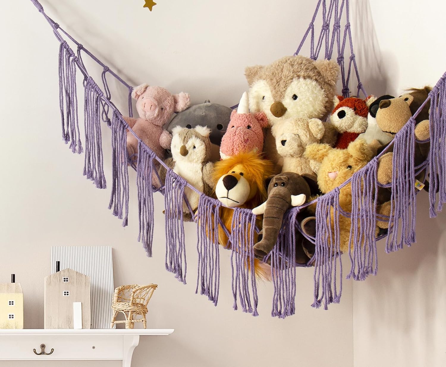 RelaxScene X-Large hanging hammock with LED light in nursery.