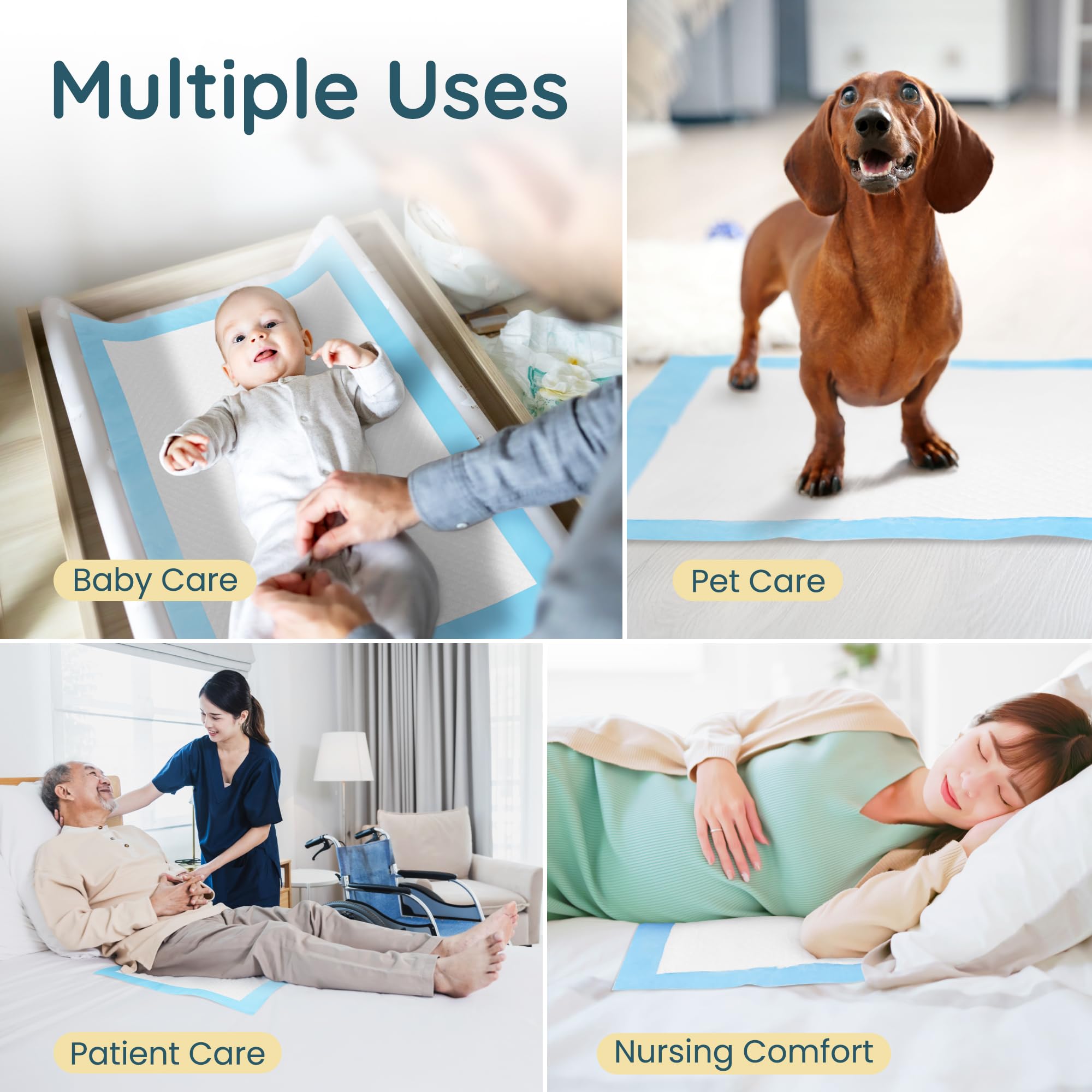 Reli baby-care quick-dry pads reduce wait time between changes.