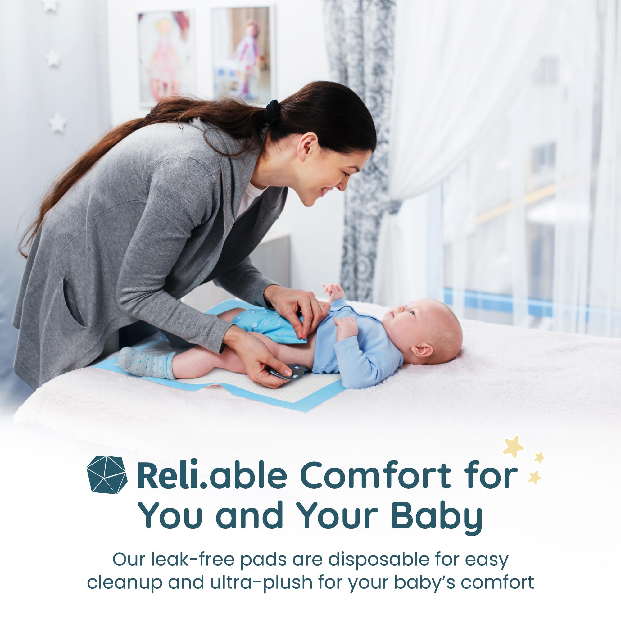 Reli quick-dry feature in action after diaper change.