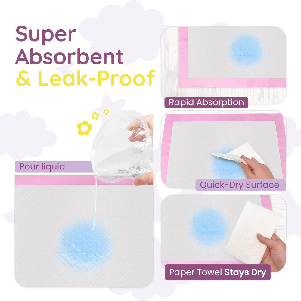 Reli pad placed on a changing area demonstrates practical, mess-free diaper changes.