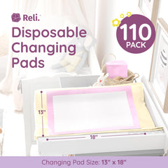 Reli quilted-top pads highlight a soft, skin-friendly surface for gentle baby comfort.