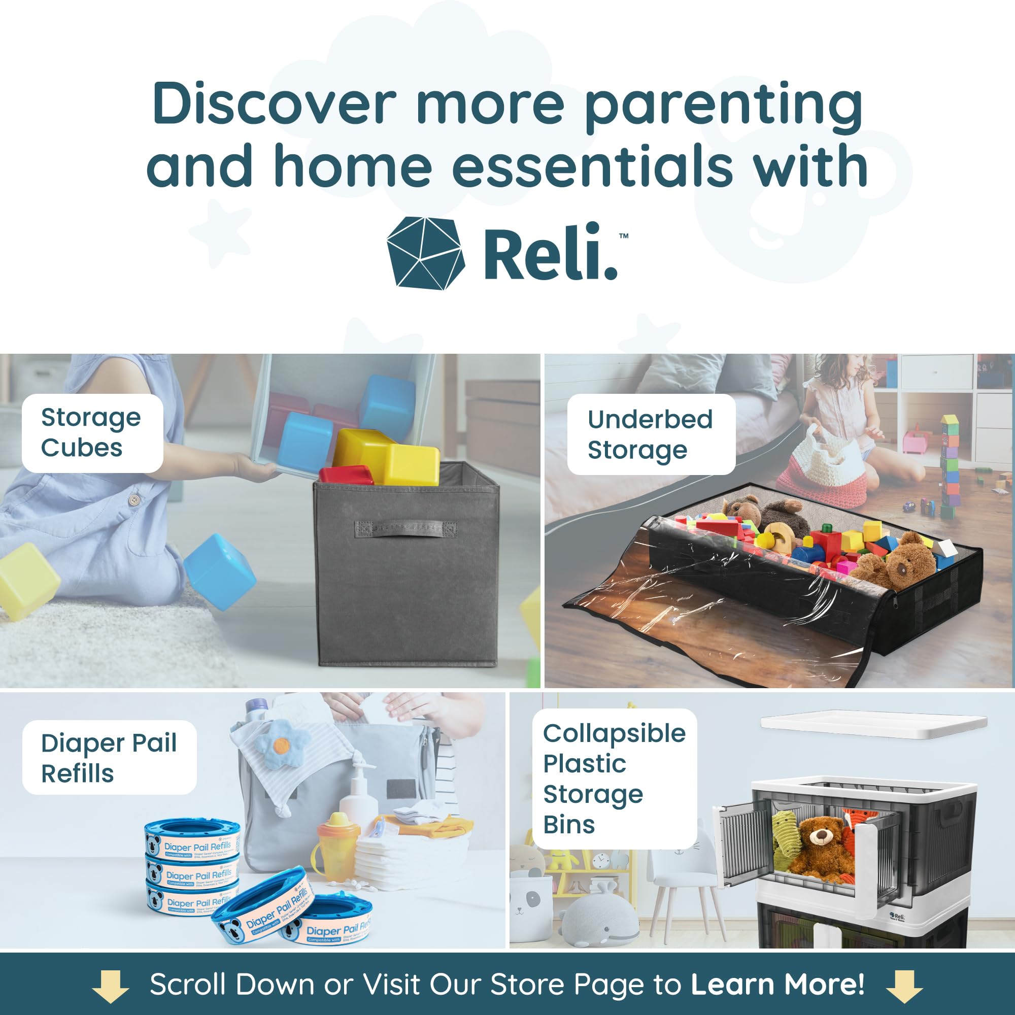Reli 110-pack package closeup for essential baby care supplies